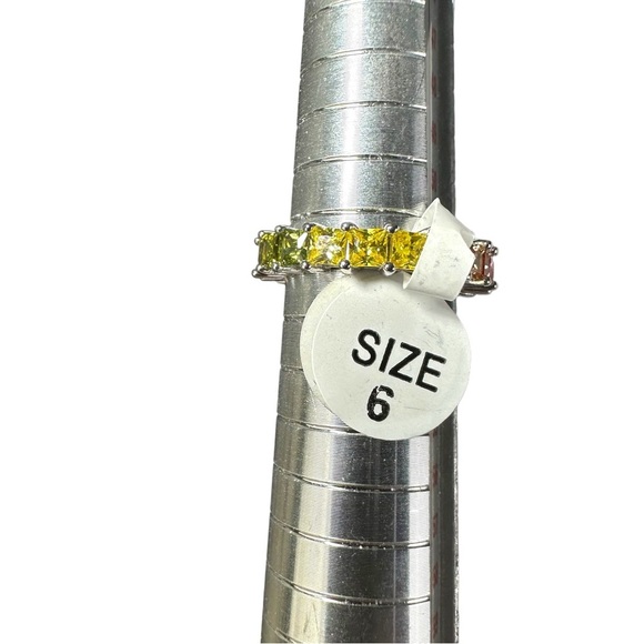 GM CN 925 Sterling Silver 3 mm Rainbow CZs Eternity Ring Size 6 Gay Pride 3g New - Picture 7 of 15